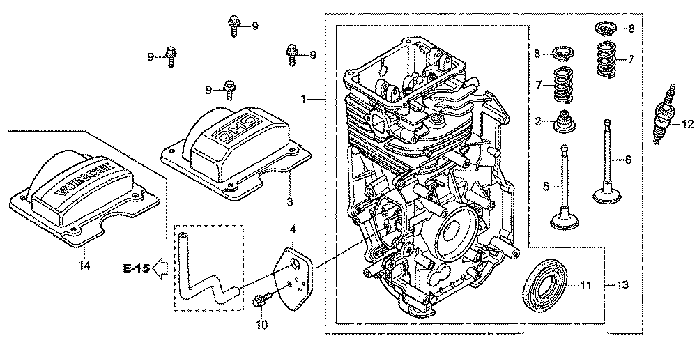 Fig-0 Diagram and Parts List for GC160LA Type QHAJ Honda Engine