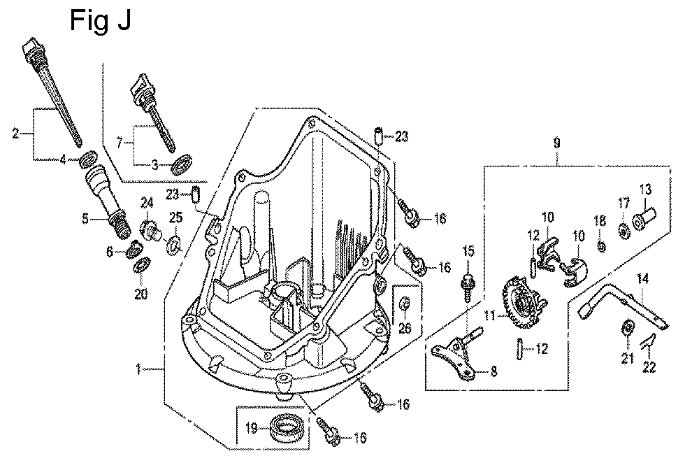 Fig-10 Diagram and Parts List for GCV160 Type N2 Honda Engine