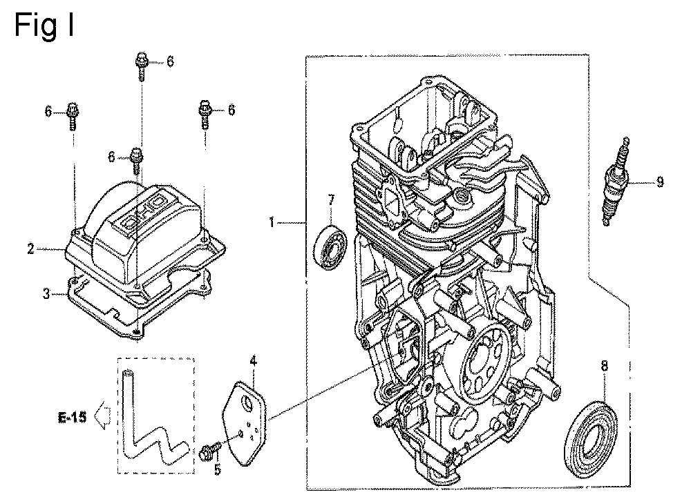 Fig-9 Diagram and Parts List for GS190A Type QBAF Honda Engine