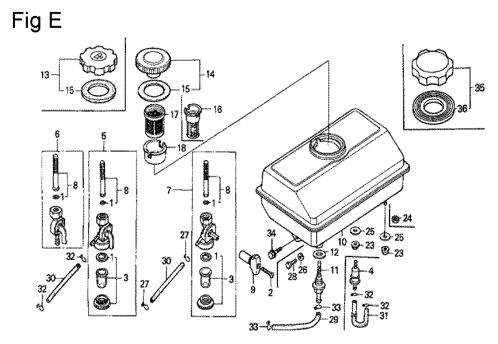 Fig-5 Diagram and Parts List for G100K2 Type SJ2 Honda Engine