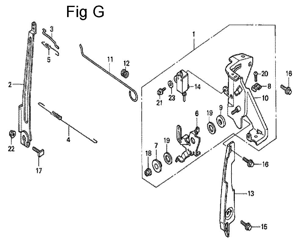 Fig-7 Diagram and Parts List for GC160 Type QHC1 Honda Engine