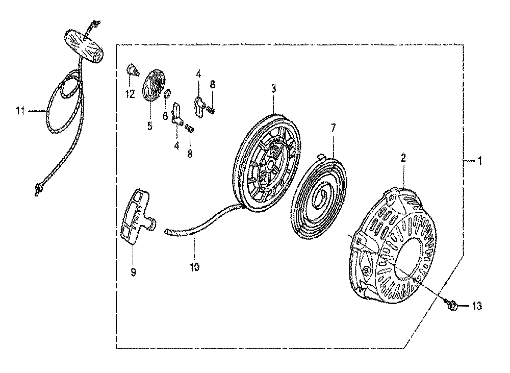 Fig-0 Diagram and Parts List for GX120K1 Type LTJ Honda Engine