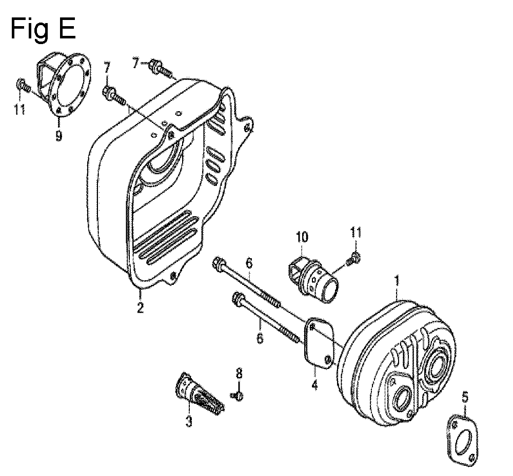 Fig-5 Diagram and Parts List for GCV135 Type N7E2 Honda Engine
