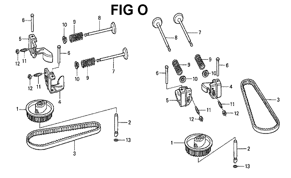 Fig-3 Diagram and Parts List for GXV530 Type QXU4 Honda Engine