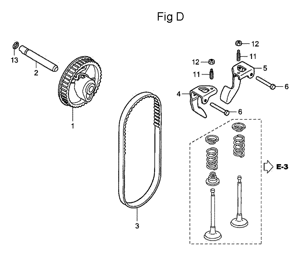 Fig-4 Diagram and Parts List for GC160 Type VXA Honda Engine