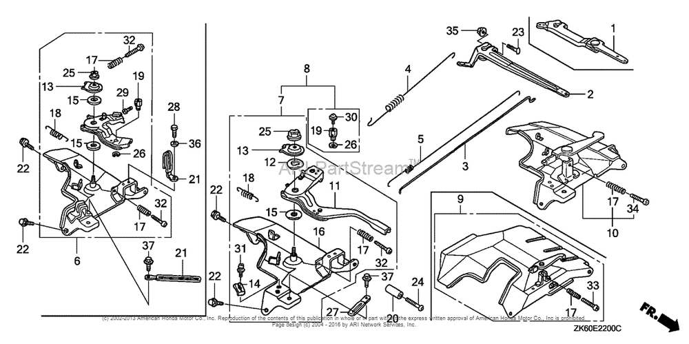Control (1) Diagram and Parts List for GX390K1 (typeVXP/A)(GDAF-1100001) Honda Engine