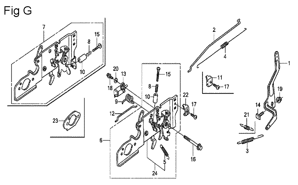 Fig-7 Diagram and Parts List for GCV135 Type N7E2 Honda Engine
