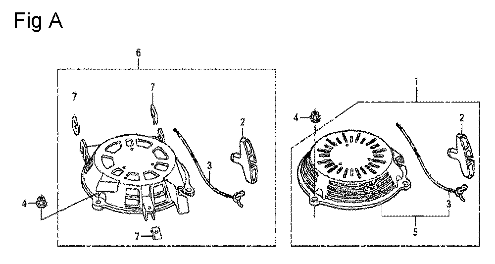 Fig-1 Diagram and Parts List for GCV135 Type A1A Honda Engine