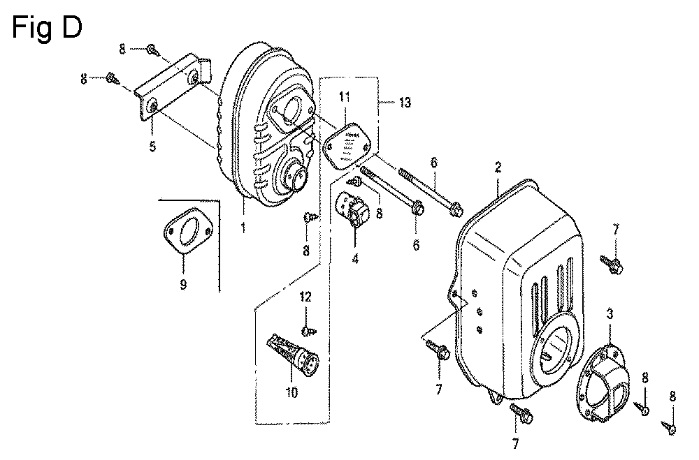 Fig-4 Diagram and Parts List for GC160A Type QHW Honda Engine