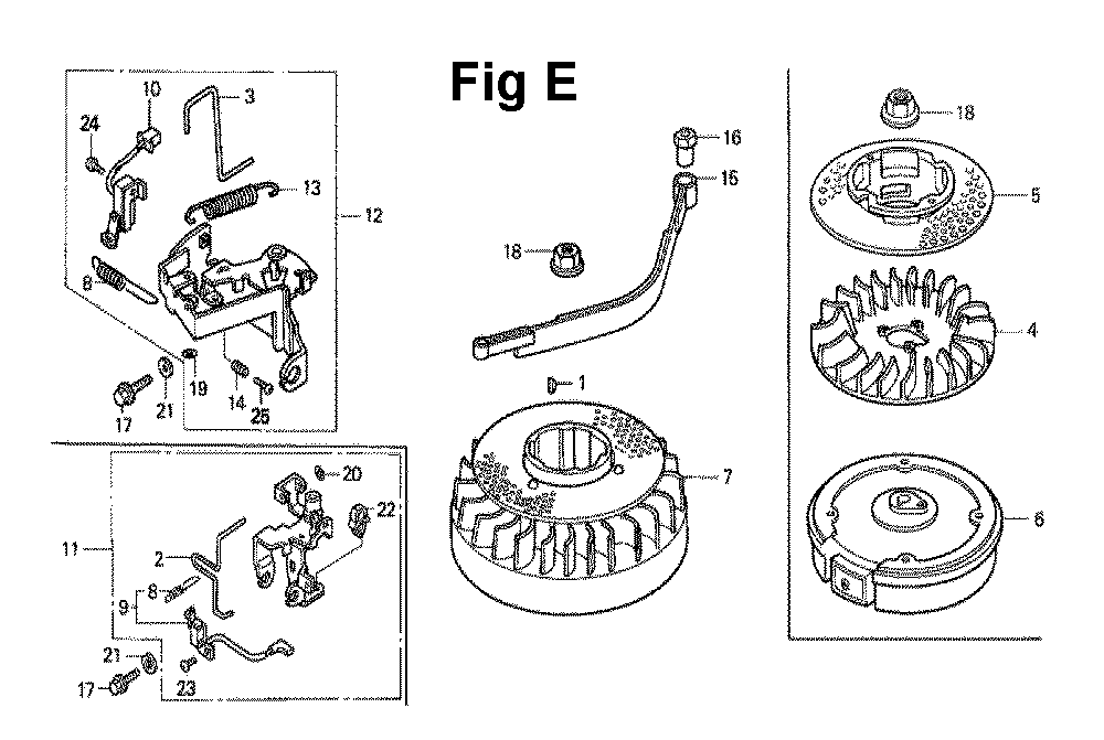 Fig-12 Diagram and Parts List for GXV140 Type A2C Honda Engine