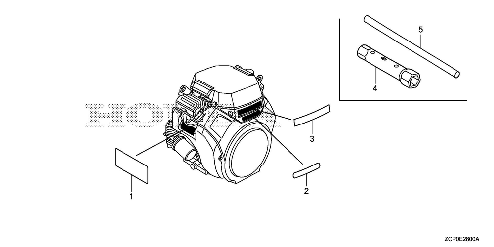 Label - Tool Diagram and Parts List for GX630RHX (Type TDCC)(GCAMH-2000001-9999999) Honda Engine