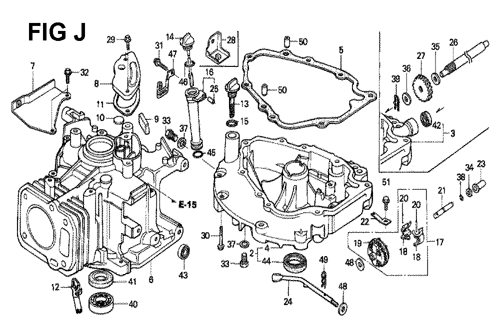 Fig-8 Diagram and Parts List for GXV120 Type SFTH Honda Engine