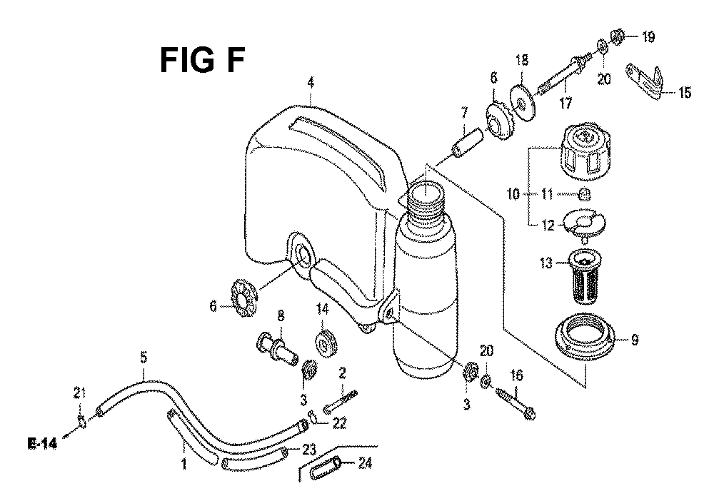 Fig-6 Diagram and Parts List for GVX160H2 Type A1S Honda Engine