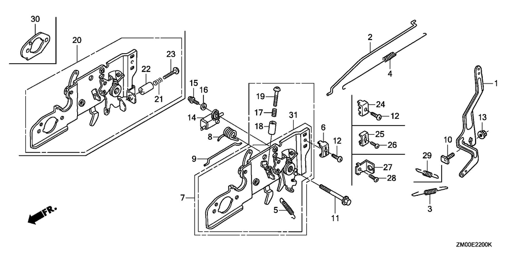 Control (1) Diagram and Parts List for GCV160LA1 (Type A1A)(GJATA-1000001-1999999) Honda Engine