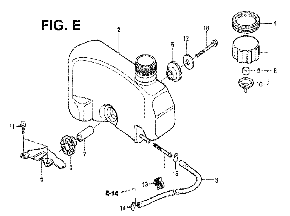 Fig-4 Diagram and Parts List for GXV120 Type SFS Honda Engine