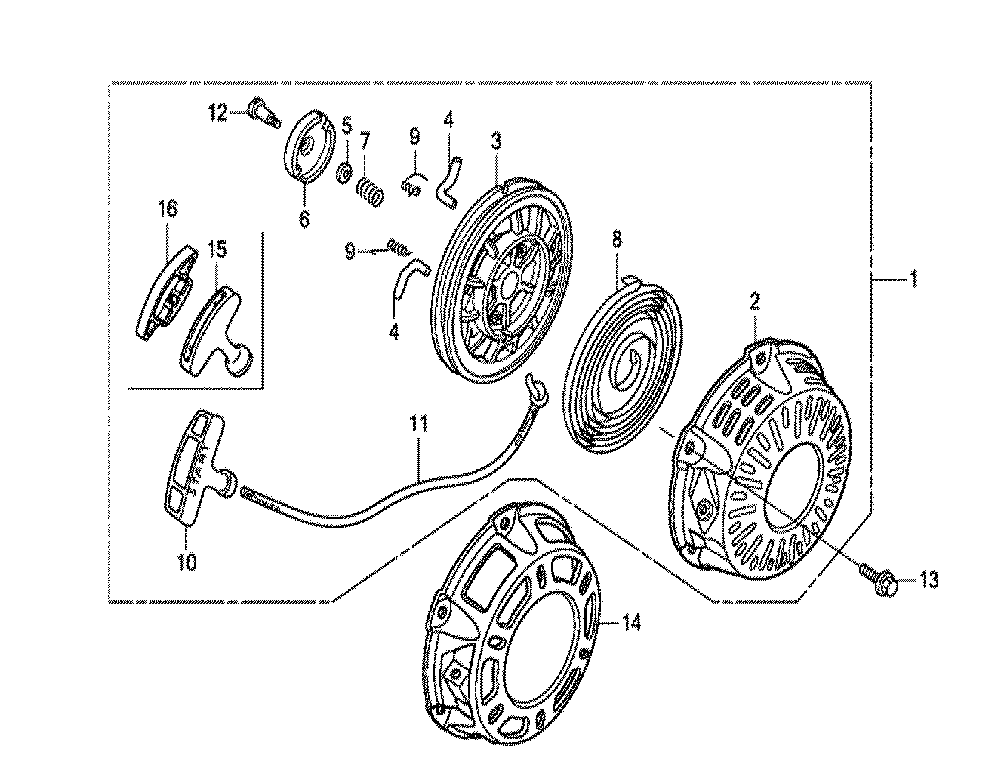 Fig-0 Diagram and Parts List for GX160UT1 Type VHH4 Honda Engine
