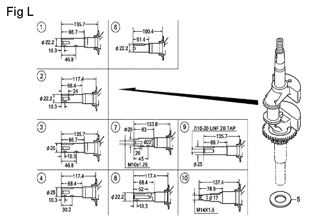 Fig-12 Diagram and Parts List for GCV160LA0 Type S1M Honda Engine