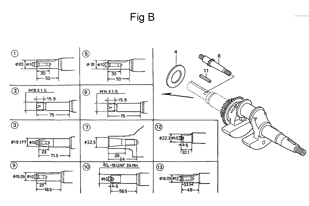 Fig-2 Diagram and Parts List for GC160 Type PHA Honda Engine