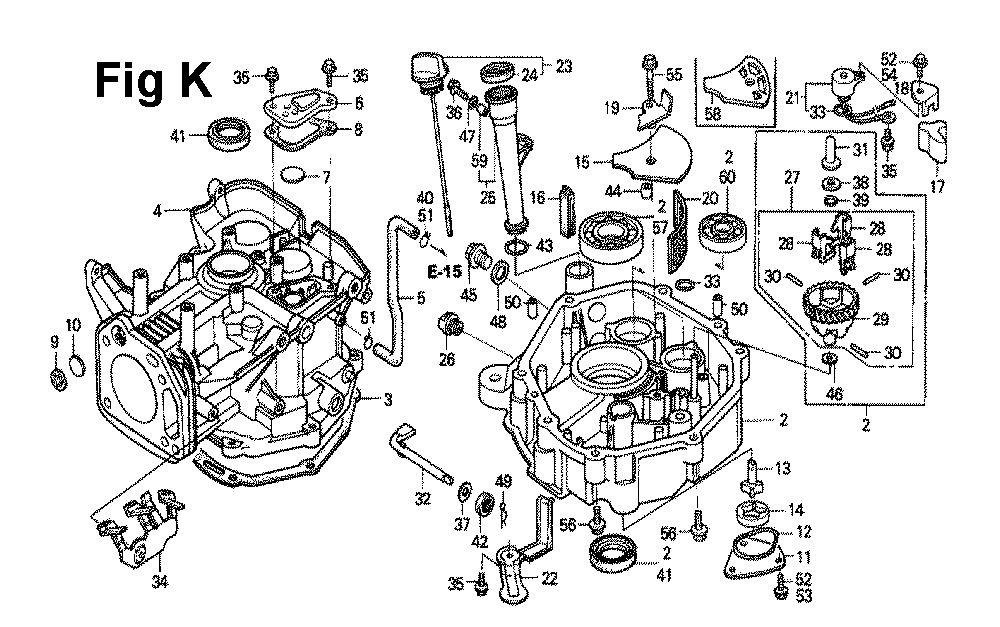 Fig-11 Diagram and Parts List for GXV270 Type DN2 Honda Engine