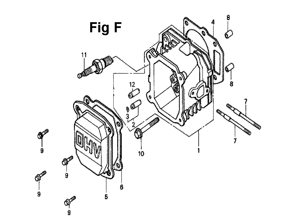 Fig-9 Diagram and Parts List for GXV140 Type MAD Honda Engine
