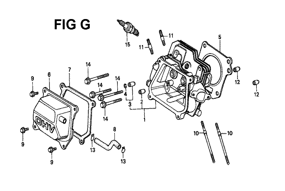 Fig-7 Diagram and Parts List for GX120K1 Type QA26 Honda Engine
