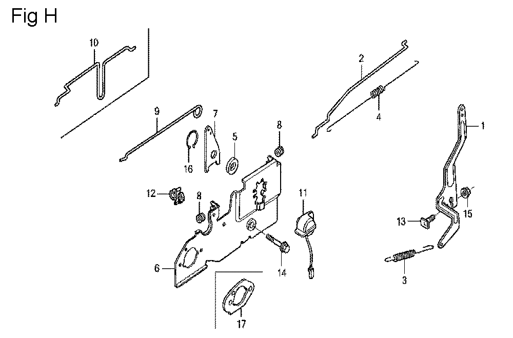 Fig-8 Diagram and Parts List for GCV160LA Type N5R Honda Engine