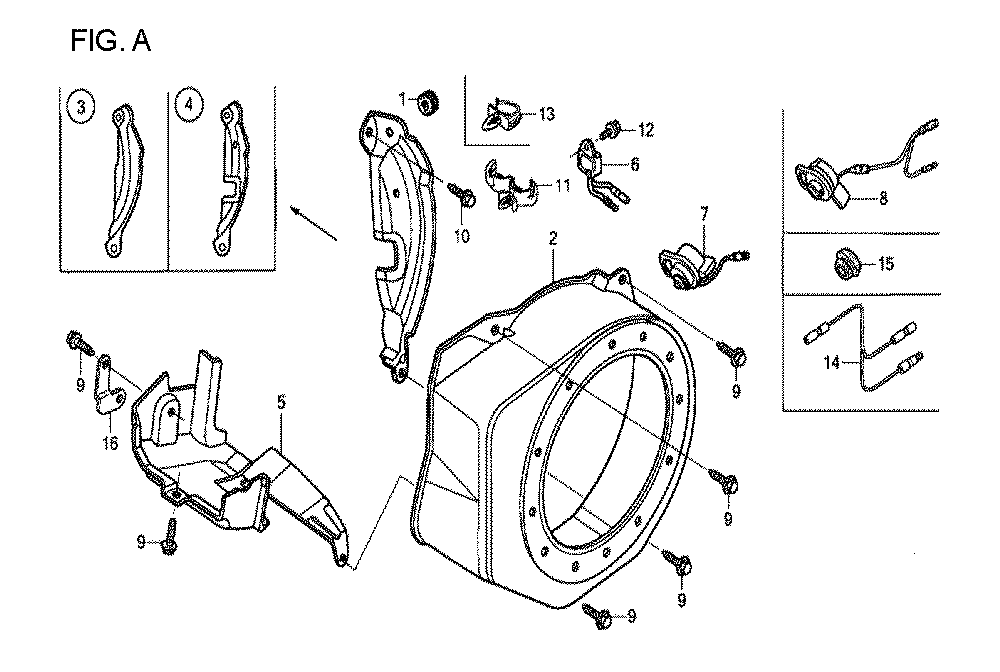 Fig-1 Diagram and Parts List for GX120T1 Type SD16 Honda Engine