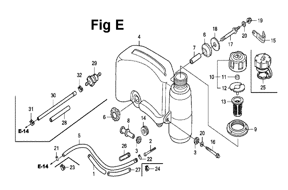 Fig-7 Diagram and Parts List for GXV160UH2 Type N15 Honda Engine