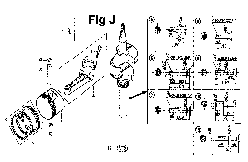 Fig-10 Diagram and Parts List for GXV160K1 Type N62 Honda Engine