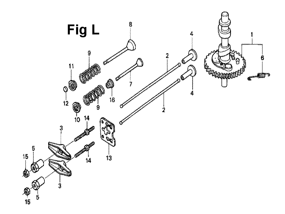 Fig-13 Diagram and Parts List for GXV120 Type N1B Honda Engine