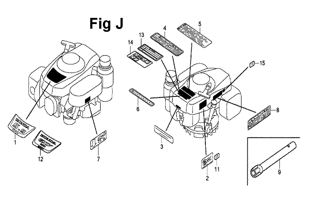 Fig-13 Diagram and Parts List for GXV160H2 Type T1AH Honda Engine