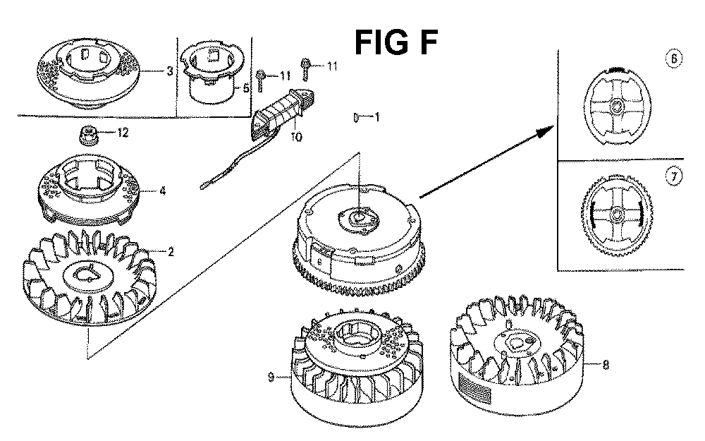 Fig-6 Diagram and Parts List for GXV160 Type N1S Honda Engine