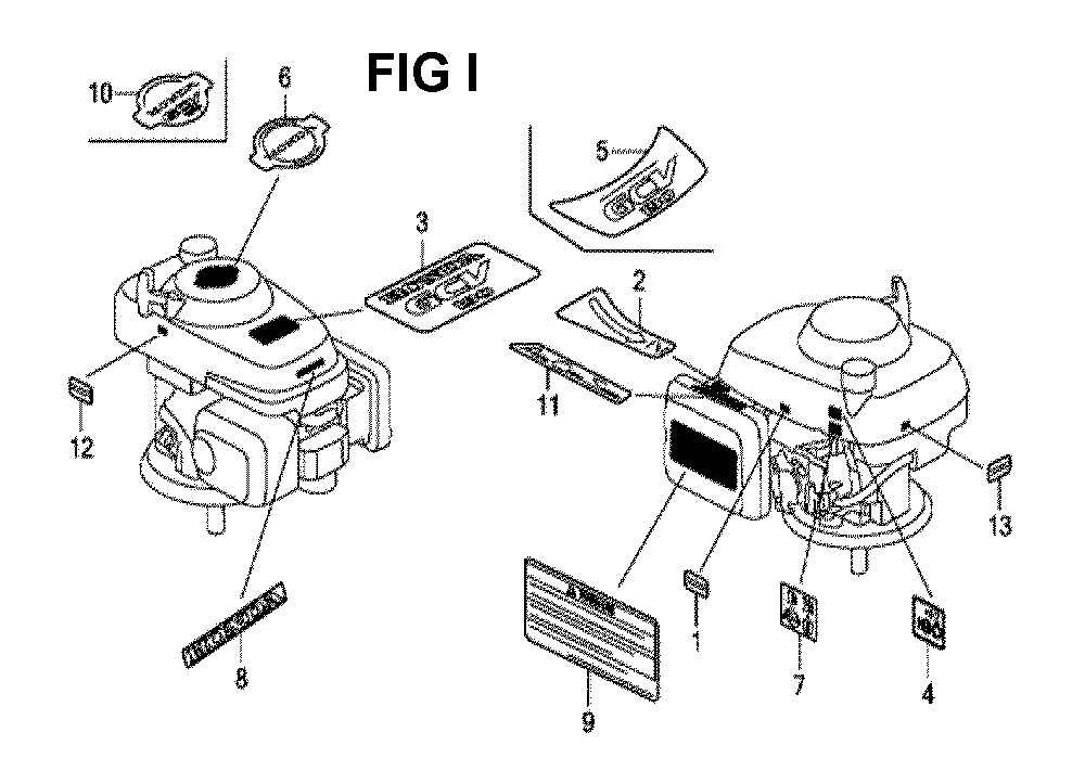 Fig-9 Diagram and Parts List for GCV190LA Type G5B Honda Engine