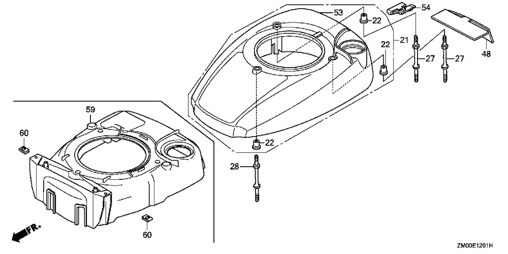 Fan Cover (2) Diagram and Parts List for GCV160LA0 (Type  G5AF)(GCAD-1000001 - 9999999) Honda Engine