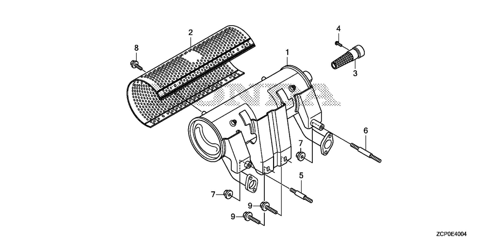 Other Parts (Muffler) (High-L.) Diagram and Parts List for GX630RHX (Type VD)(GCAMH-2000001-9999999) Honda Engine