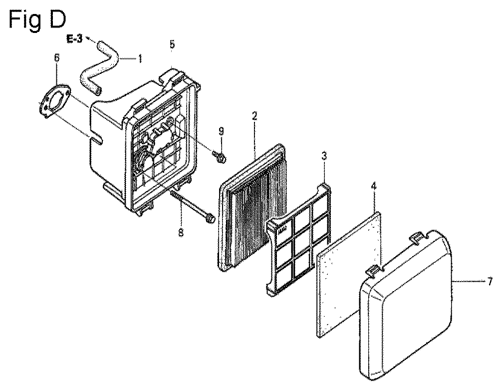 Fig-4 Diagram and Parts List for GSV190A Type N1R Honda Engine