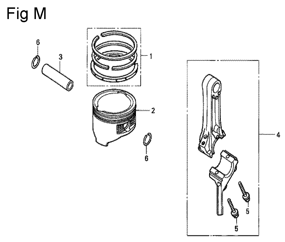 Fig-13 Diagram and Parts List for GC135 Type PXU Honda Engine