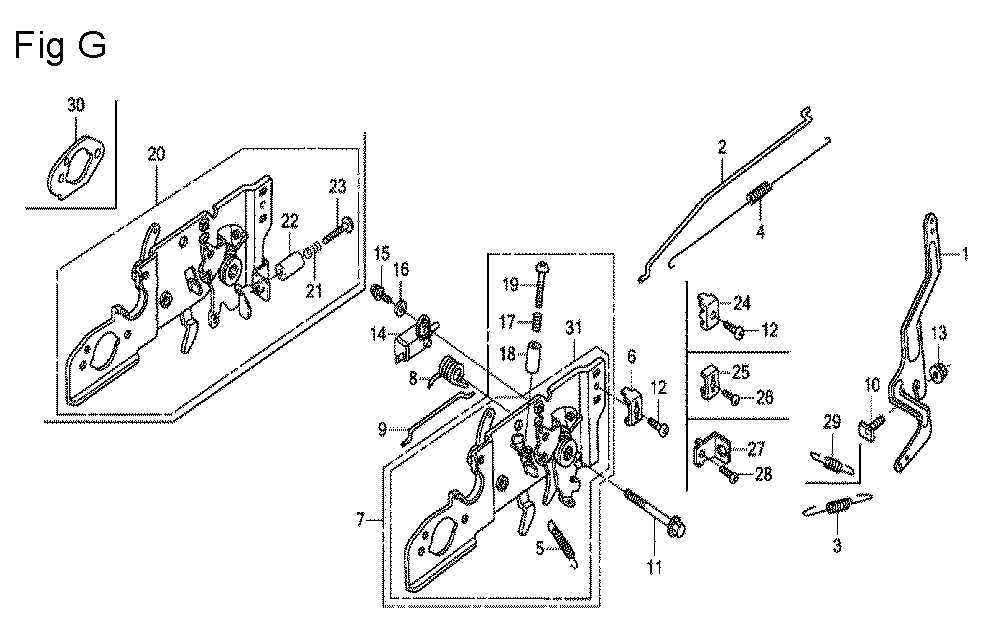 Fig-7 Diagram and Parts List for GCV160A Type BHH Honda Engine