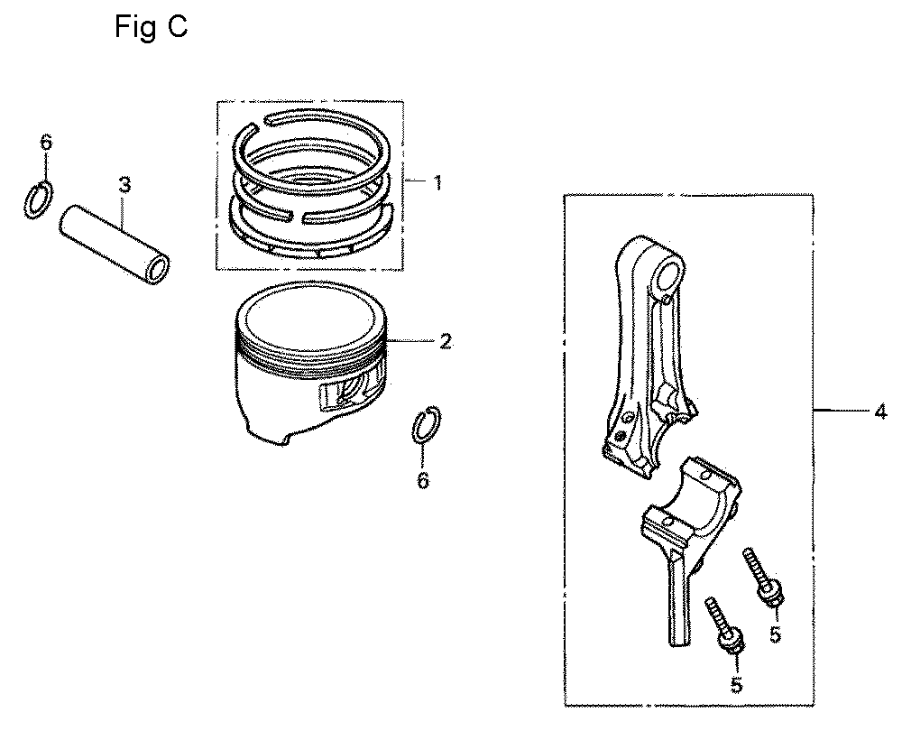 Fig-3 Diagram and Parts List for GC190A Type DHAF Honda Engine