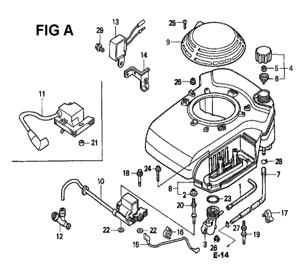 Fig-3 Diagram and Parts List for GXV160K1 Type N5M Honda Engine