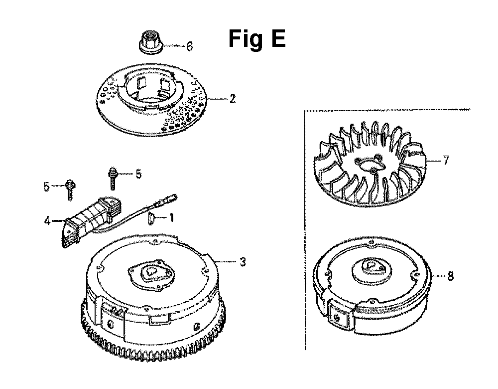 Fig-5 Diagram and Parts List for GXV140 Type N1H Honda Engine
