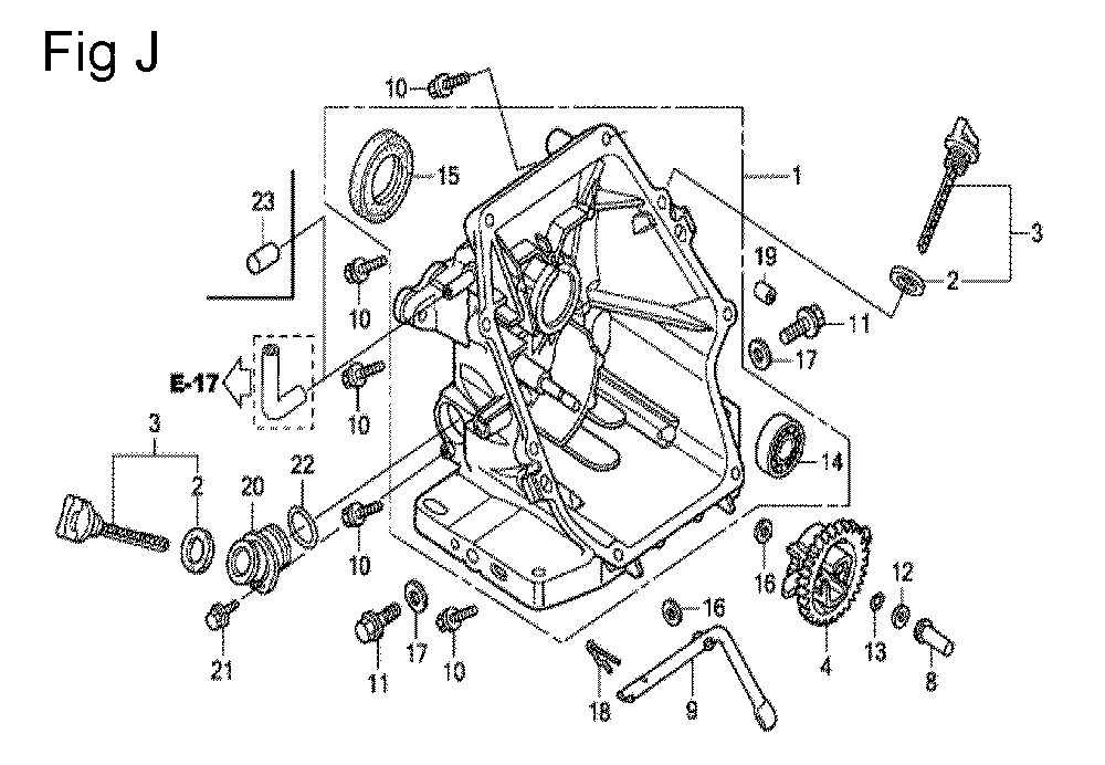 Fig-10 Diagram and Parts List for GC160 Type QHC Honda Engine