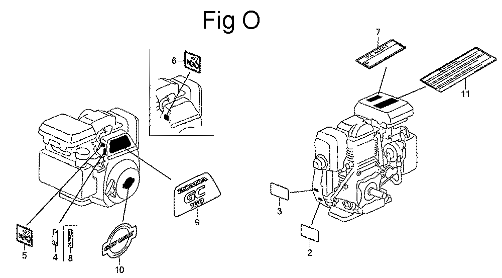 Fig-15 Diagram and Parts List for GC160LA Type MHAB Honda Engine