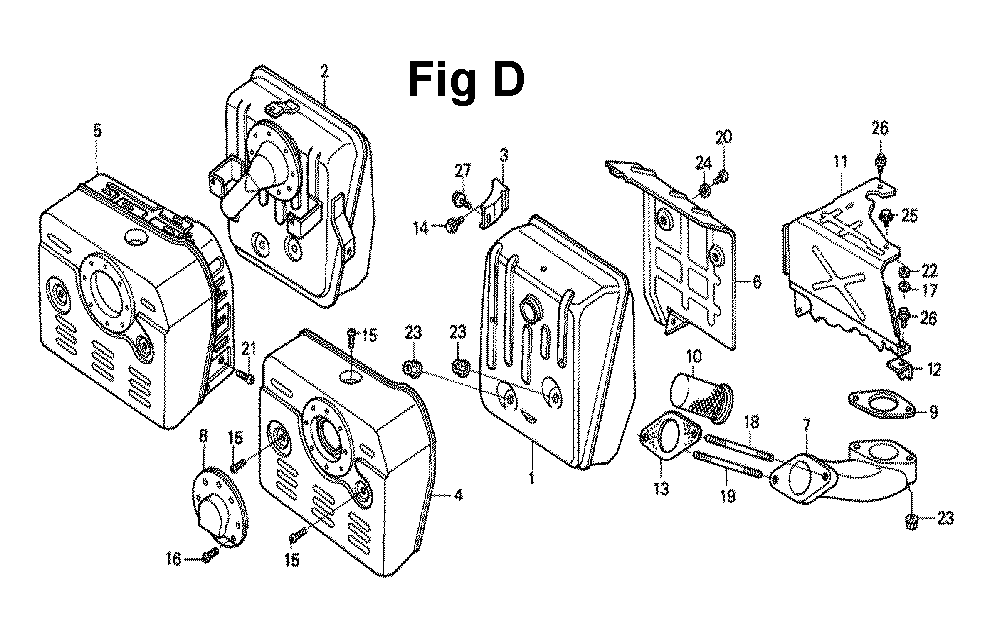 Fig-6 Diagram and Parts List for GXV270 Type DNE Honda Engine