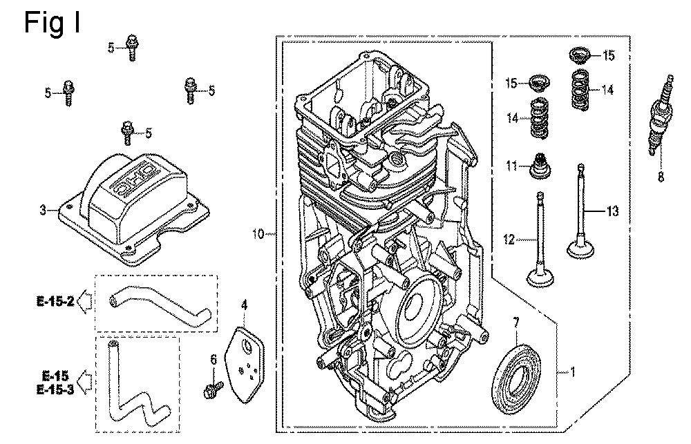 Fig-9 Diagram and Parts List for GC160A Type QHP7 Honda Engine