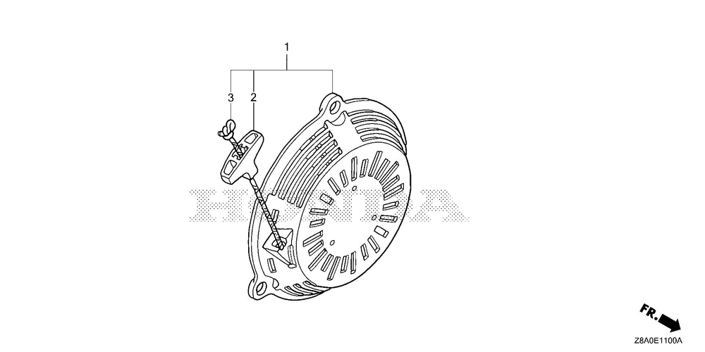 Recoil Starter Diagram and Parts List for GC160LAX (Type QBC)(GCAHA-6025169-9999999) Honda Engine