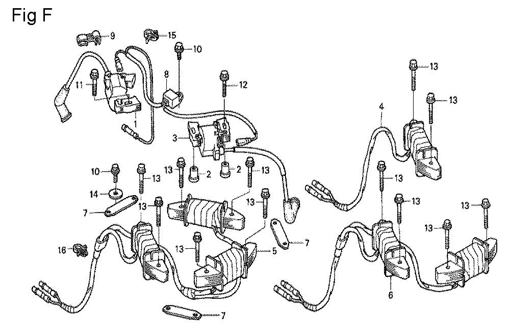 Fig-6 Diagram and Parts List for GCV530 Type QEA Honda Engine
