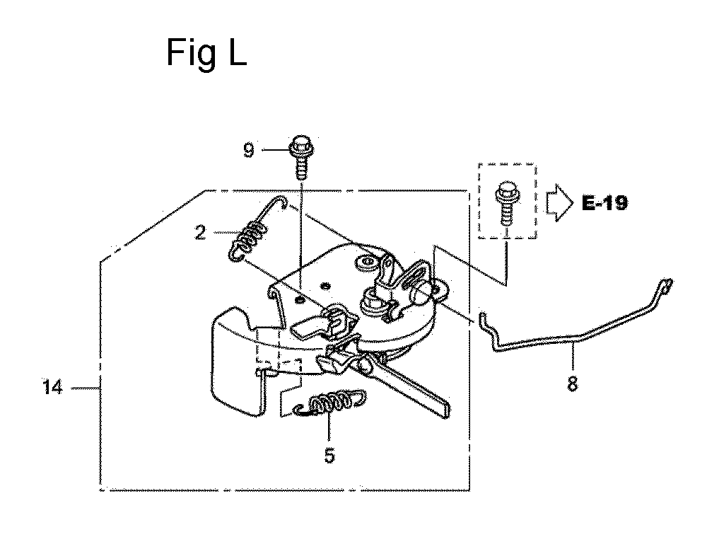 Fig-12 Diagram and Parts List for GSV190A Type S1A Honda Engine