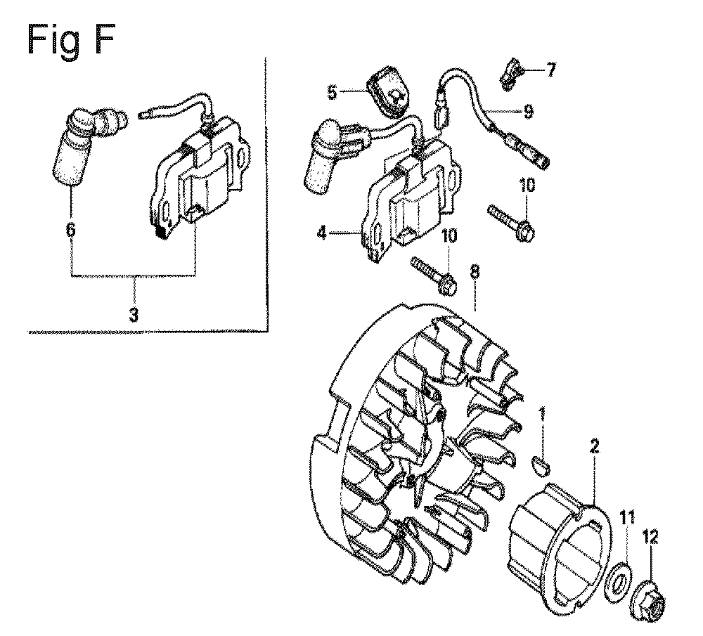 Fig-6 Diagram and Parts List for GX100U Type SE14 Honda Engine