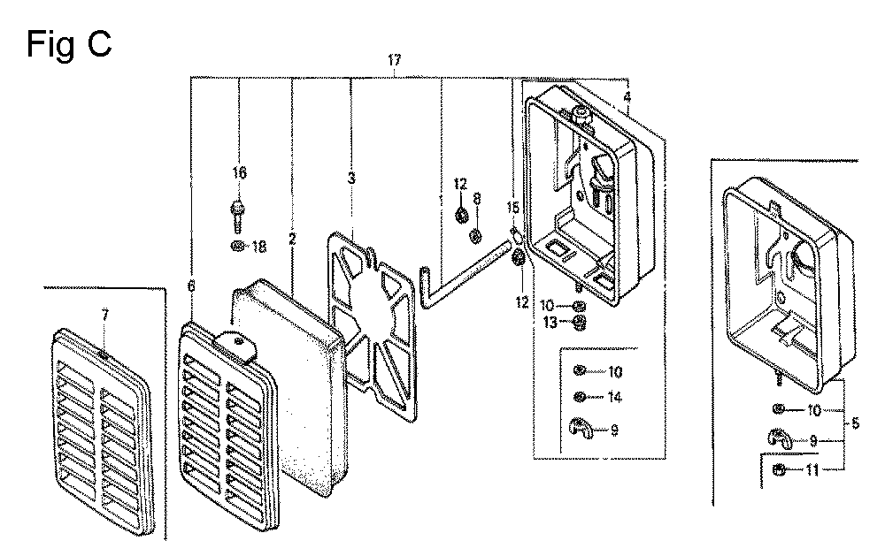 Fig-3 Diagram and Parts List for G100K2 Type SJA Honda Engine